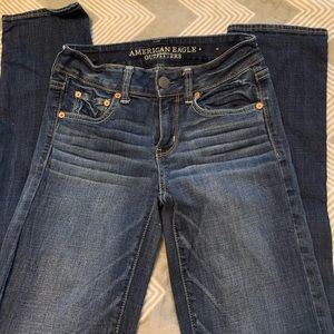 Dark wash super straight jeans!